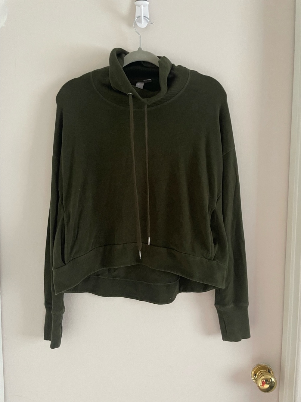 Sweaty Betty Olive Funnel Neck Pullover UK 6